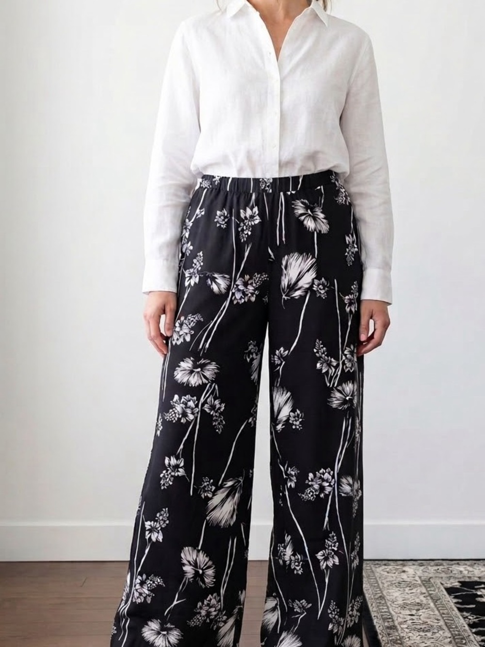 Ellie. Elie Tahari Wide-Leg  Floral Pants